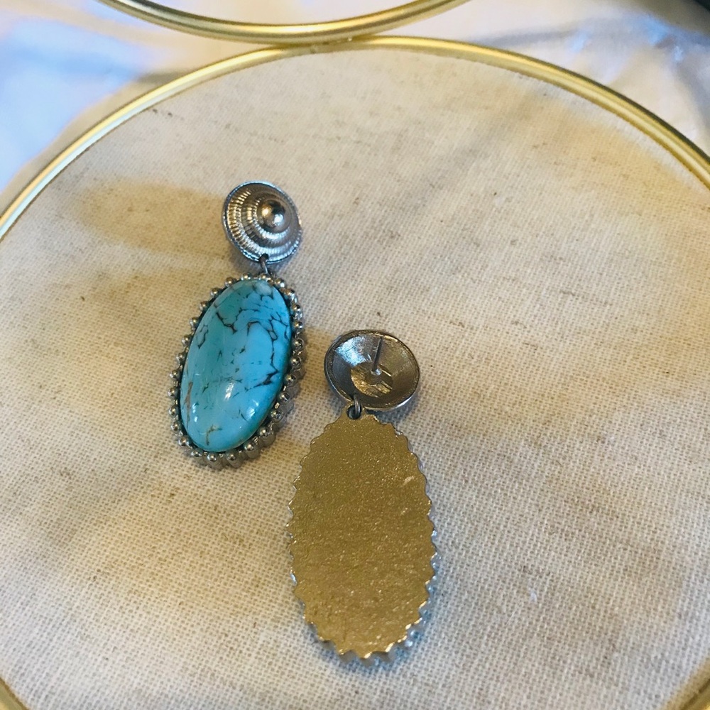 Turquoise Drop Earrings. - Picture 2 of 3